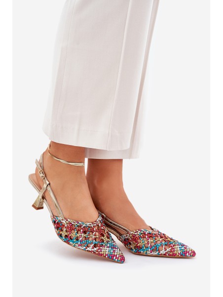 Pumps With Pointed Toe And Open Heel Multicolor Umirana