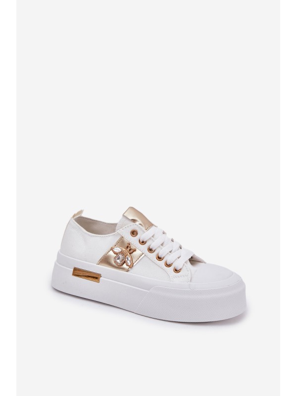 Women's Platform Sneakers With Decorative Detail White Annisae