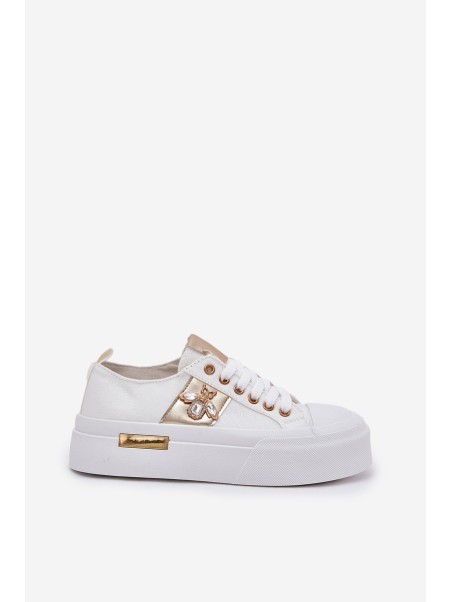 Women's Platform Sneakers With Decorative Detail White Annisae