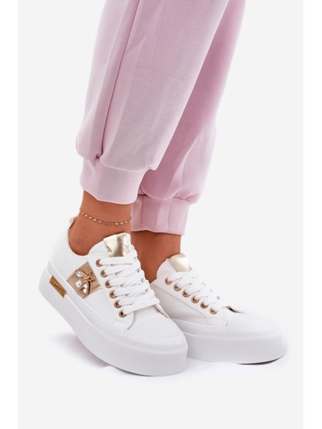 Women's Platform Sneakers With Decorative Detail White Annisae