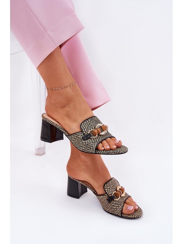 Ladies High Heels With Decoration Black Ovittole