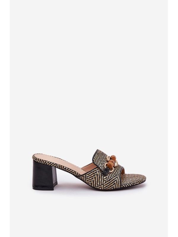 Ladies High Heels With Decoration Black Ovittole