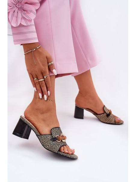 Ladies High Heels With Decoration Black Ovittole