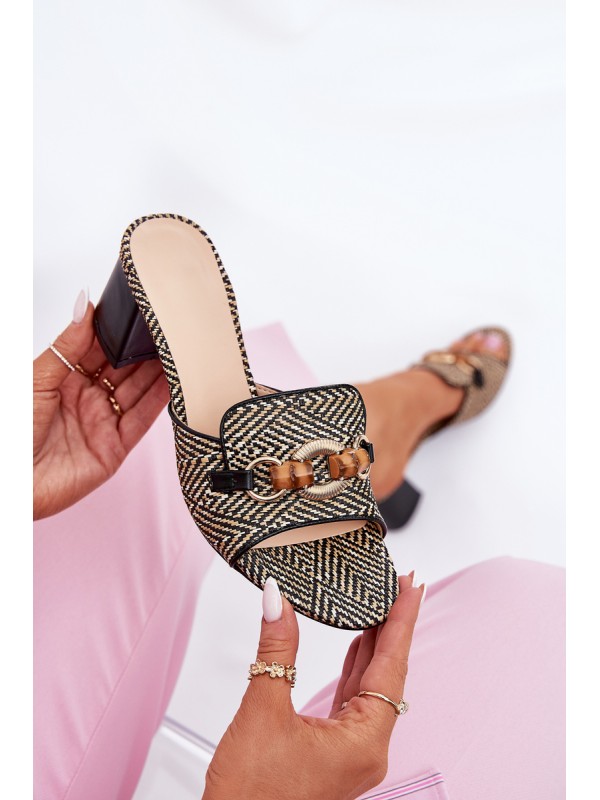 Ladies High Heels With Decoration Black Ovittole