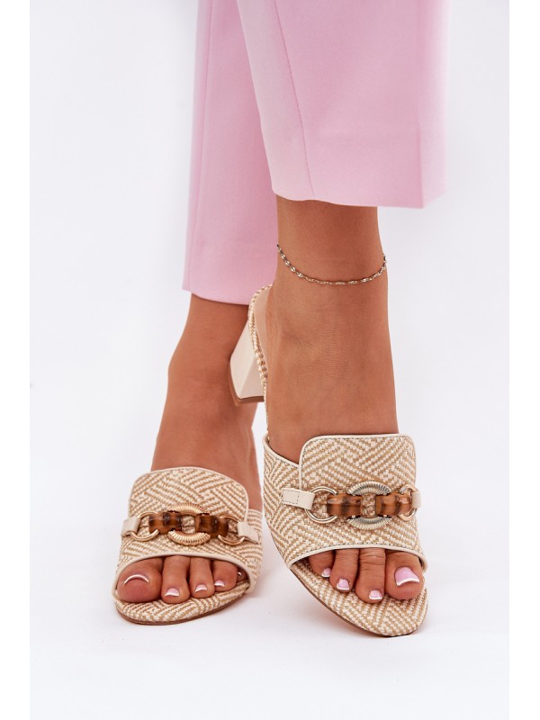 Beige Women's Heels With Decoration Ovittole 2