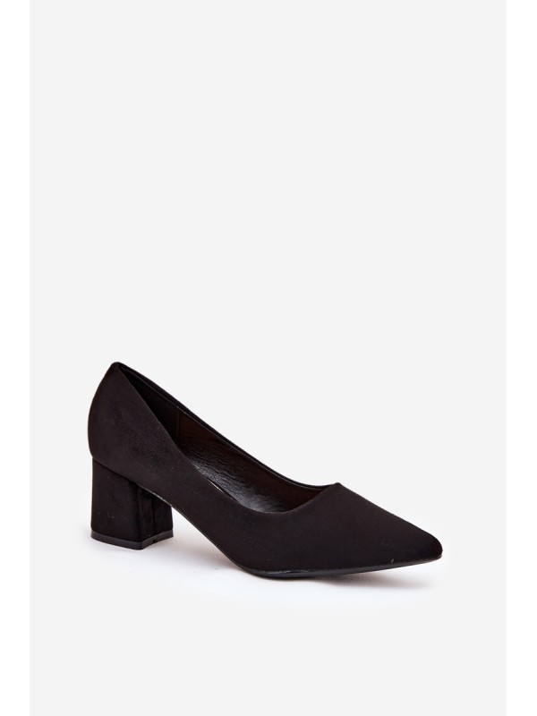 Women's pointed toe pumps on a heel black Merinette