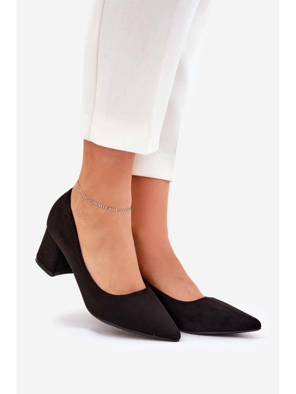 Women's pointed toe pumps on a heel black Merinette
