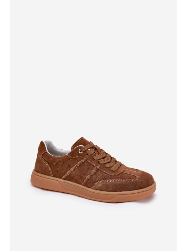 Brown Suede Low Sneakers Women Paliana