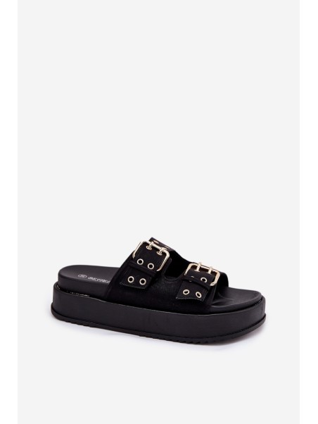 Women's Sandals With Buckles On Platform Black Nilatha