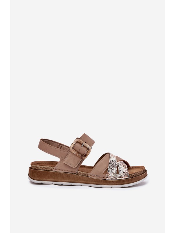 Ladies Sandals With Buckle Beige Inblu GS000056