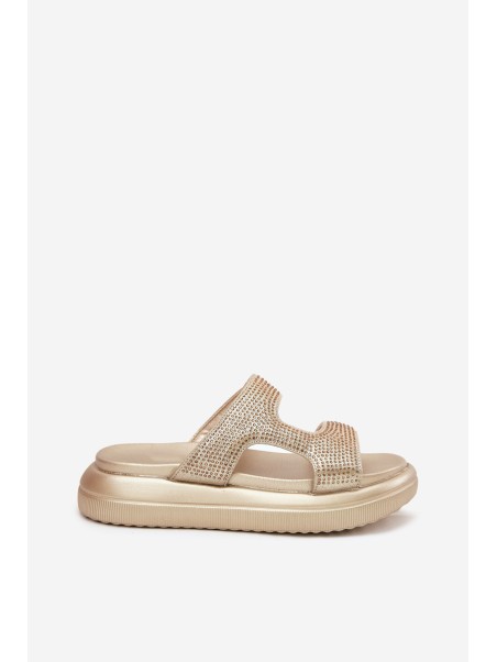 Decorated Women's Platform Sandals Golden Jestella