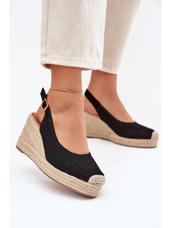Wedge Sandals For Women With Braiding Black Tulliata 2