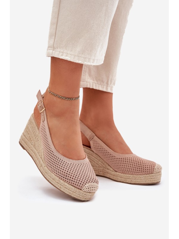 Womens wedge sandals with braiding pink Tulliata