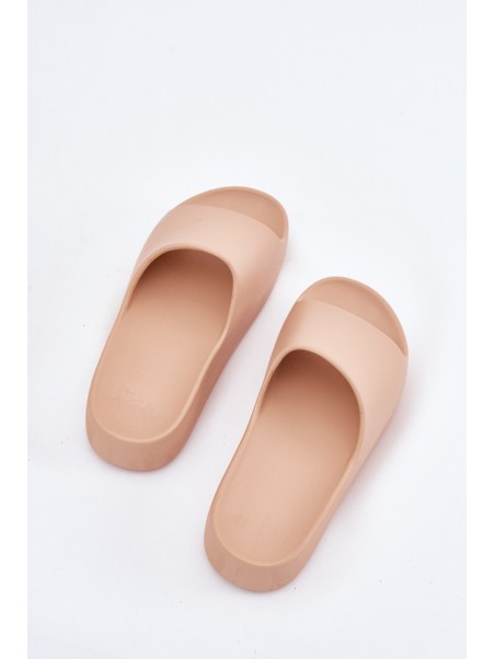 Ladies Slippers On Thick Sole Khaki Oreithano