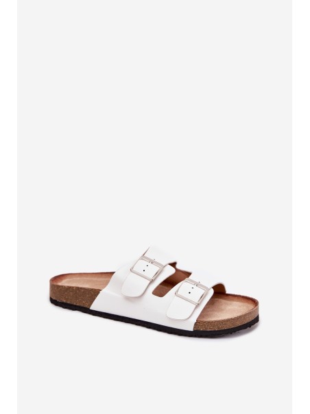 Women's Cork Platform Sandals With Buckle White Evisolla