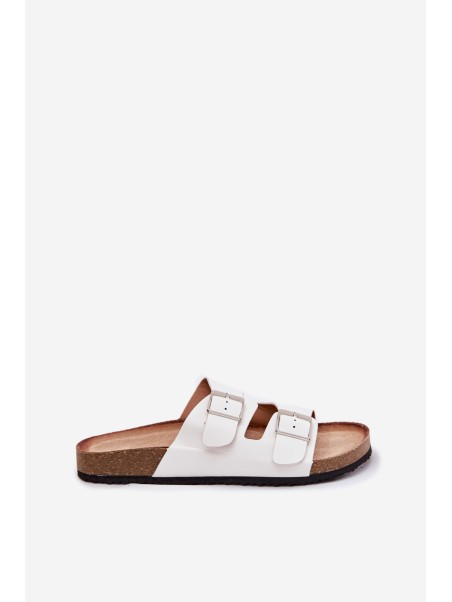 Women's Cork Platform Sandals With Buckle White Evisolla