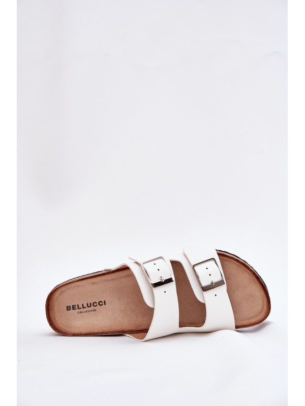 Women's Cork Platform Sandals With Buckle White Evisolla