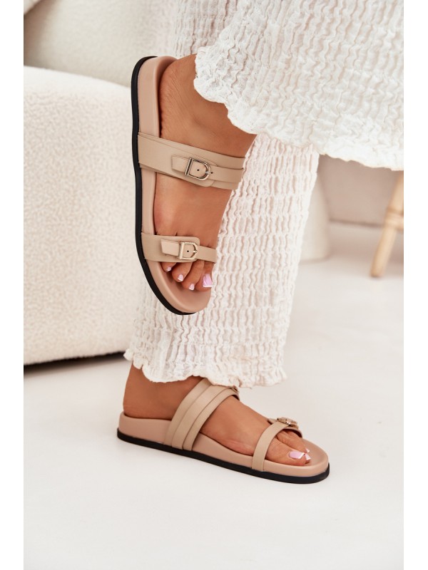 Women's Sandals With Buckles Beige Brinella