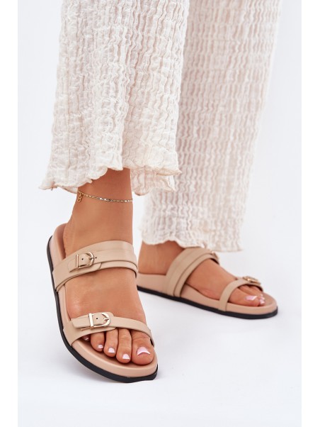 Women's Sandals With Buckles Beige Brinella