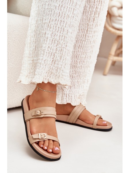 Women's Sandals With Buckles Beige Brinella