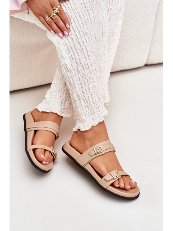 Women's Sandals With Buckles Beige Brinella