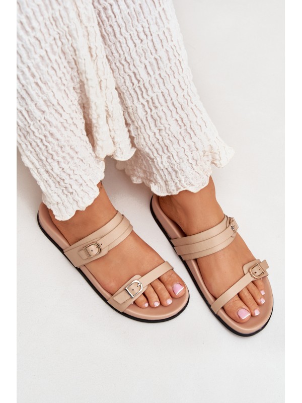 Women's Sandals With Buckles Beige Brinella