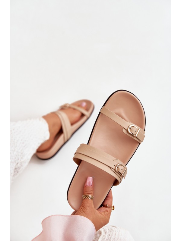 Women's Sandals With Buckles Beige Brinella