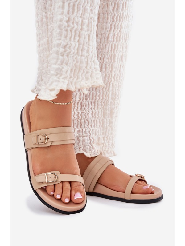 Women's Sandals With Buckles Beige Brinella