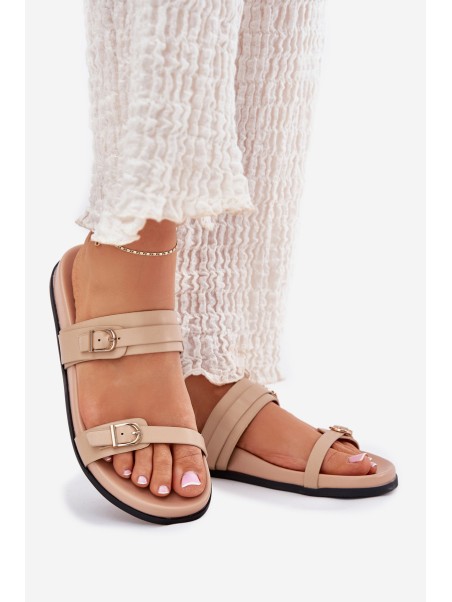 Women's Sandals With Buckles Beige Brinella