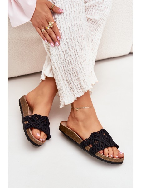 Women's Cork Platform Sandals Black Timaxrre