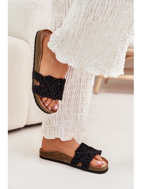 Women's Cork Platform Sandals Black Timaxrre