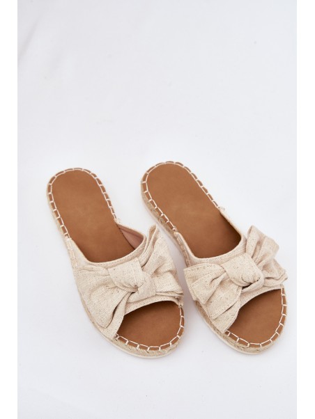 Women's Platform Sandals With Braiding And Bow Beige Alpireda