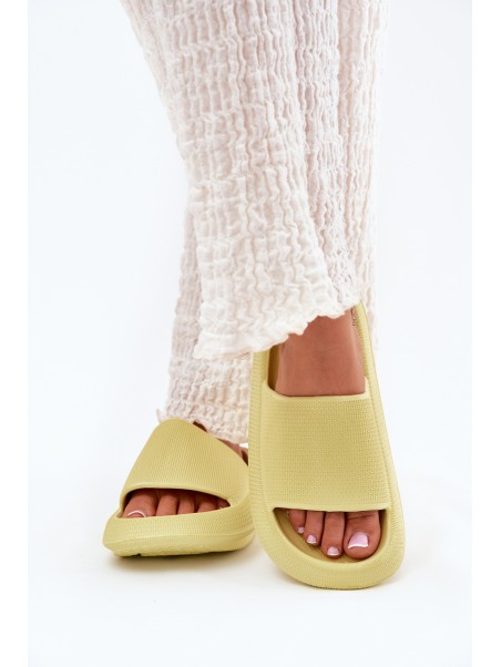 Women's Lightweight Foam Slippers On Thick Sole Lime Querceria