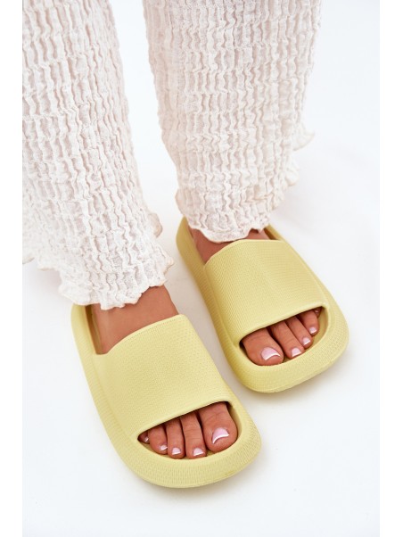 Women's Lightweight Foam Slippers On Thick Sole Lime Querceria