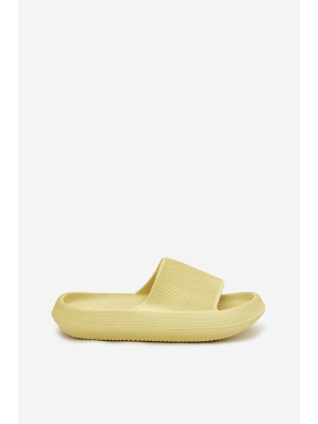 Women's Lightweight Foam Slippers On Thick Sole Lime Querceria