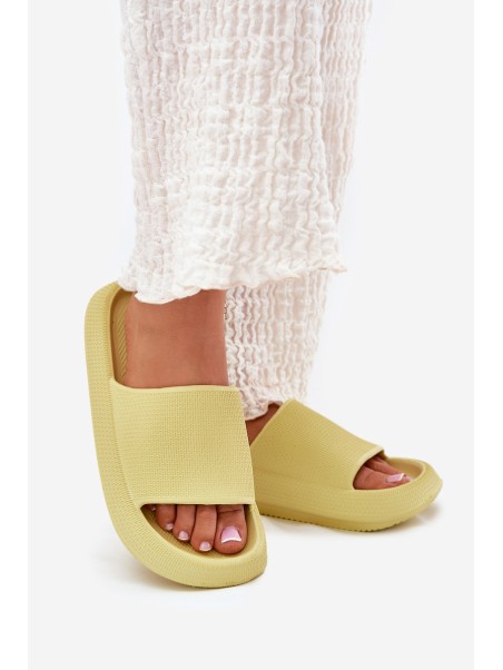 Women's Lightweight Foam Slippers On Thick Sole Lime Querceria