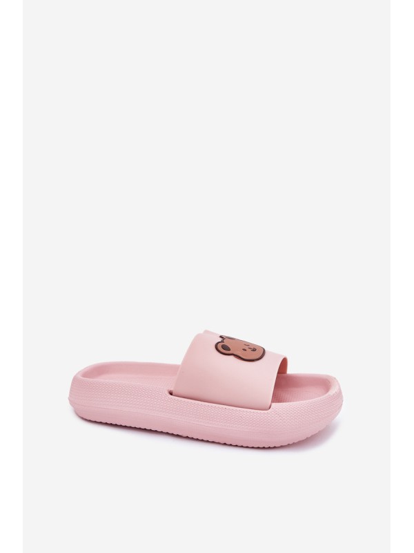 Women's Foam Slippers With Bear Pink Lalon