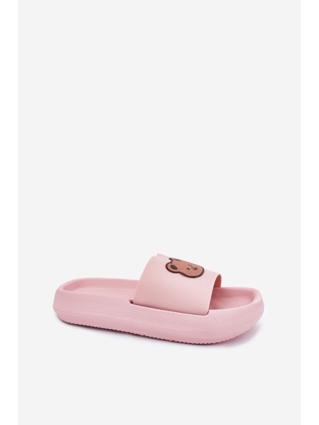 Women's Foam Slippers With Bear Pink Lalon
