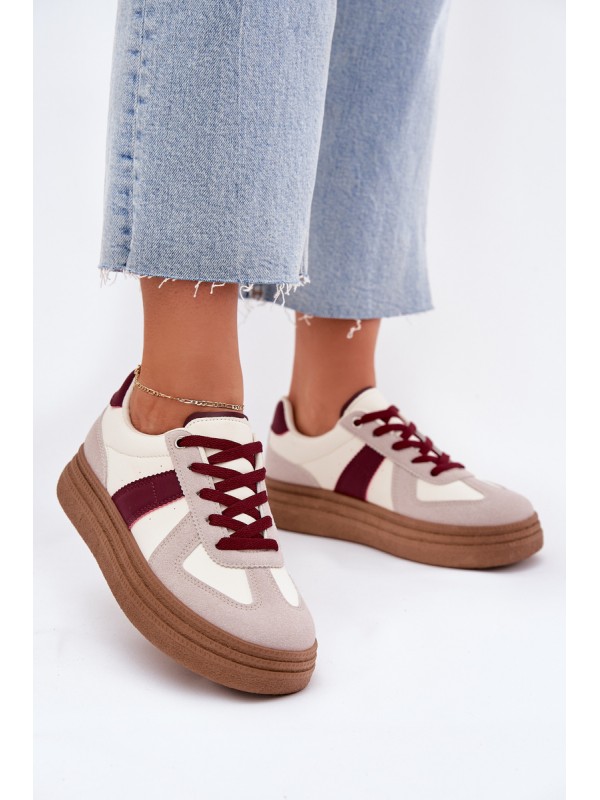 Ladies platform sneakers burgundy Dovina