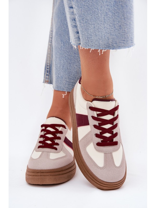 Ladies platform sneakers burgundy Dovina 2