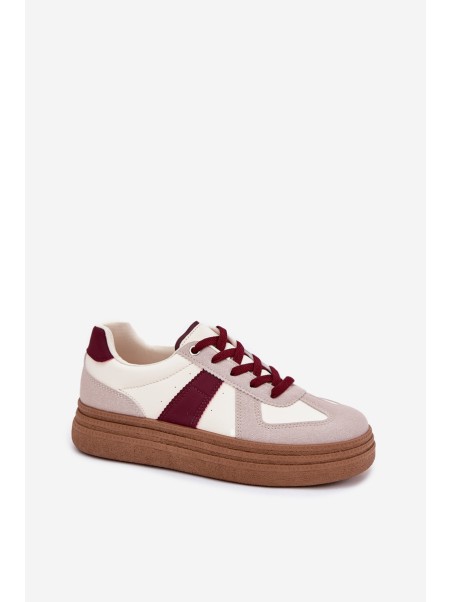 Ladies platform sneakers burgundy Dovina