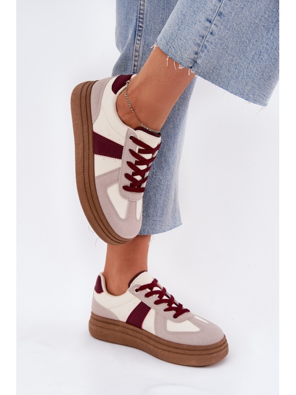 Ladies platform sneakers burgundy Dovina