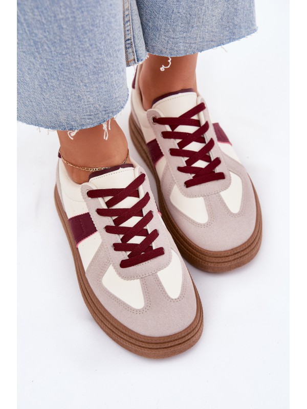 Ladies platform sneakers burgundy Dovina