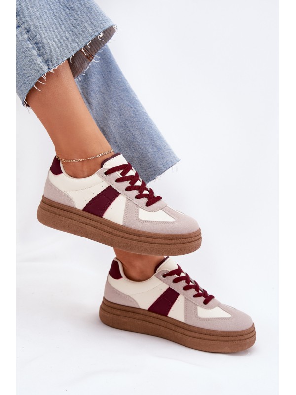 Ladies platform sneakers burgundy Dovina