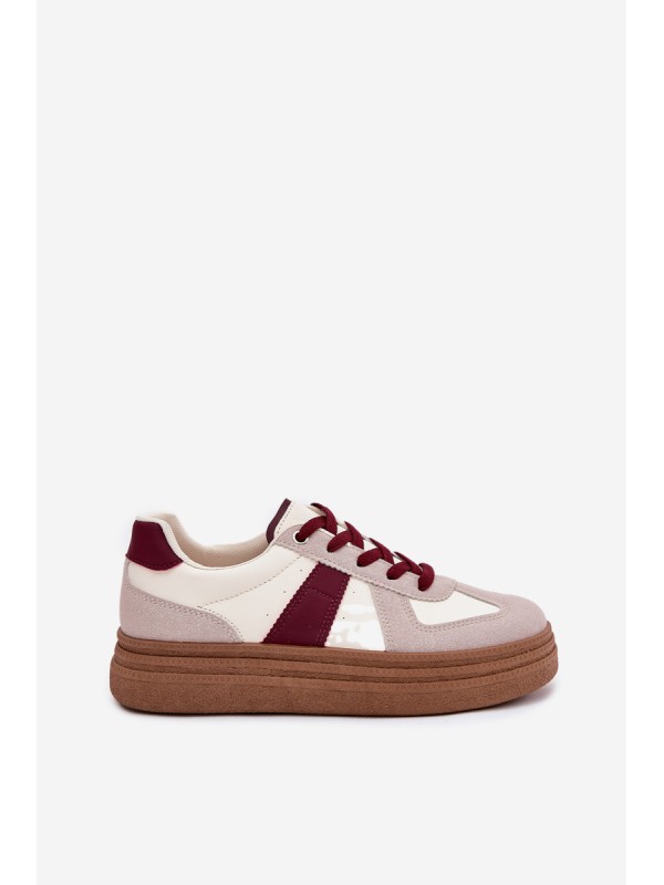 Ladies platform sneakers burgundy Dovina