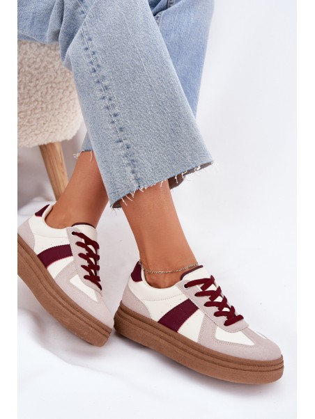 Ladies platform sneakers burgundy Dovina