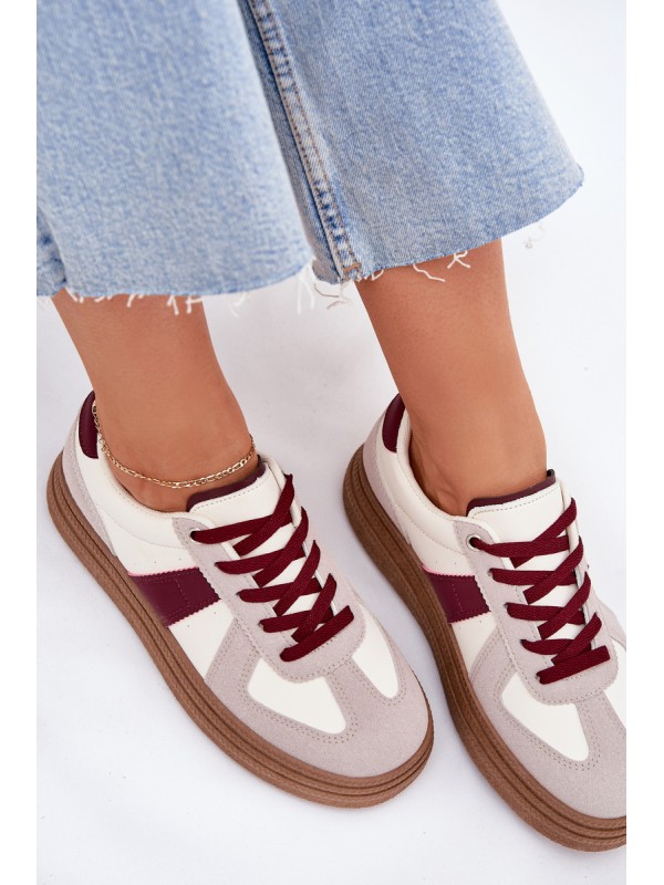 Ladies platform sneakers burgundy Dovina
