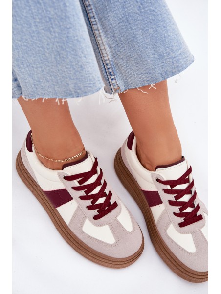 Ladies platform sneakers burgundy Dovina
