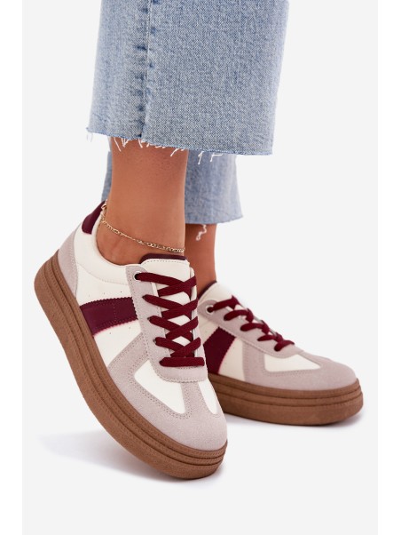 Ladies platform sneakers burgundy Dovina