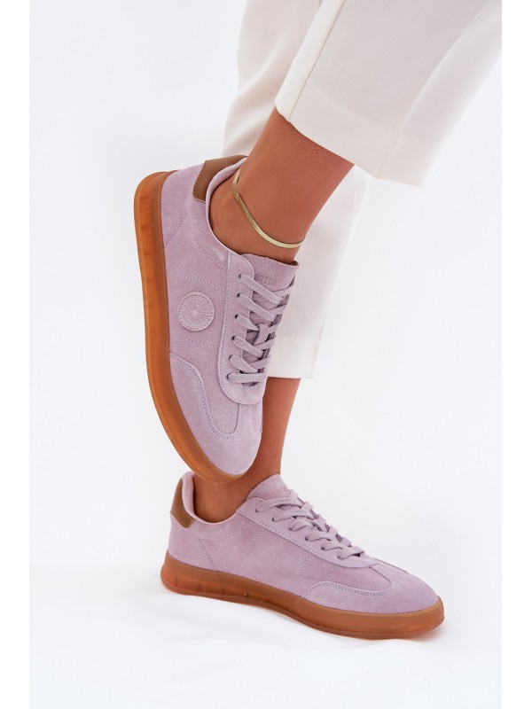 Women's Suede Sneakers Big Star RR274850 HI-POLY SYSTEM Purple